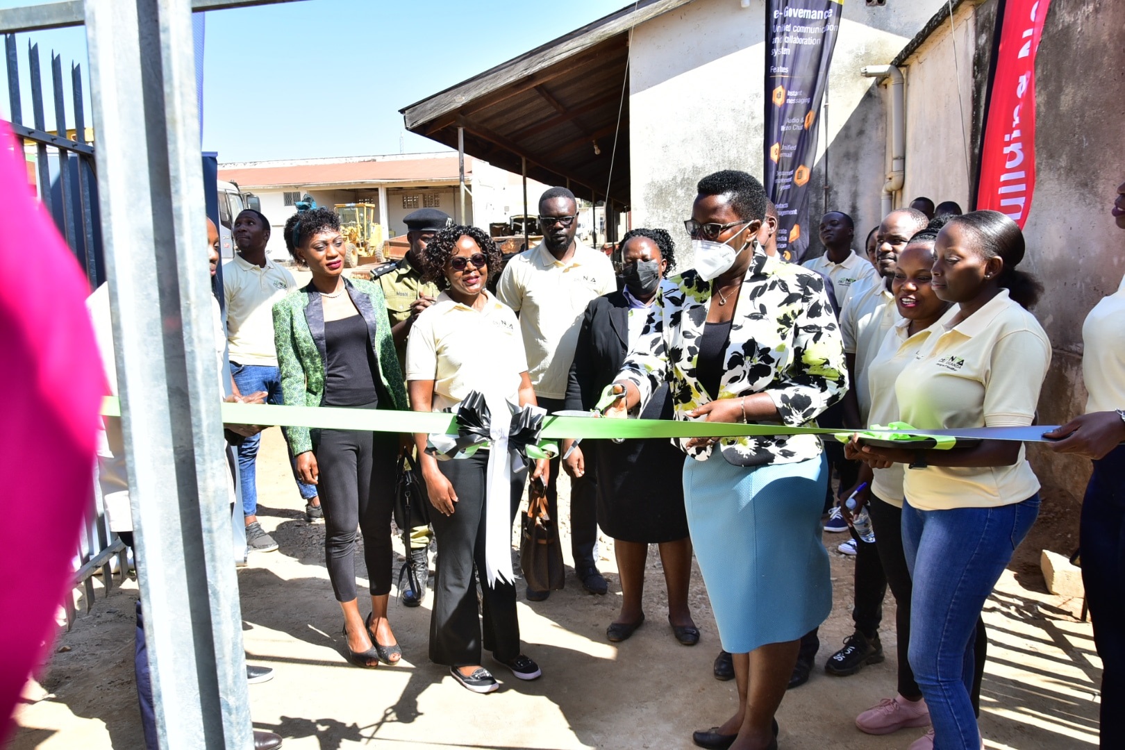 Hon.Ayebare Margaret Rwebyambu -officialy commissions a Solar Powered Data Transmission Site in Mbarara City