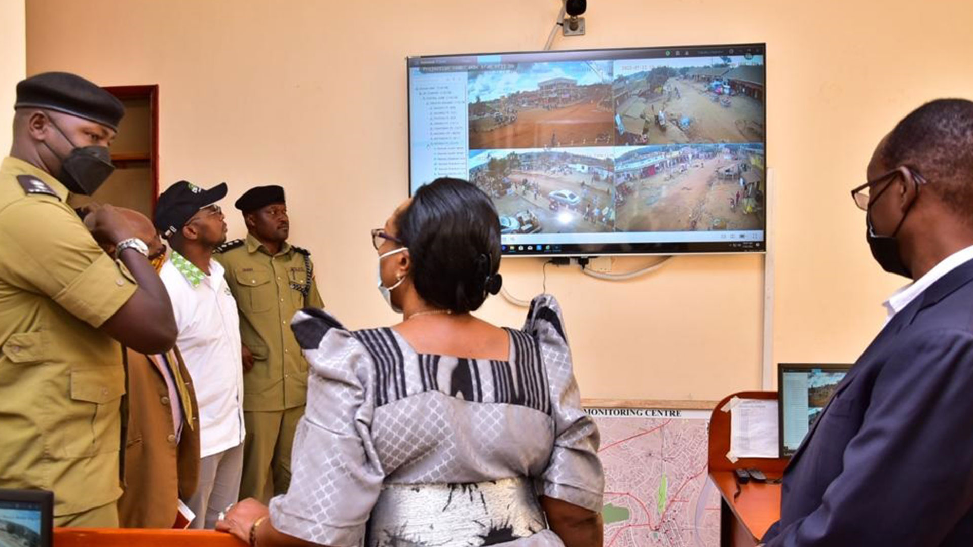 Hon. Joyce Nabbosa Ssebugwawo - Minister of State for ICT inspected the CCTV facility in Masaka CPS